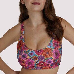 NEW WOLF & WHISTLE‎ Scarlett Floral Fuller Bust Crop Bikini Top Size 10D/DD/E